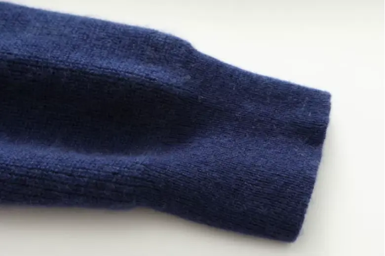 Cashmere Strik Zip Vest - Intens Blå